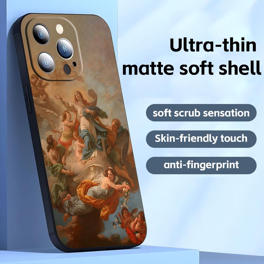 

Renaissance Art Paintings Phone Case For iPhone17 16 16e 15 14 13 12 11 Plus Mini Pro Max Soft black Shockproof Cover iPhone 13 Pro