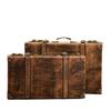 Vintage European Leather & Wood Handbag - Nostalgic Display & Storage Box