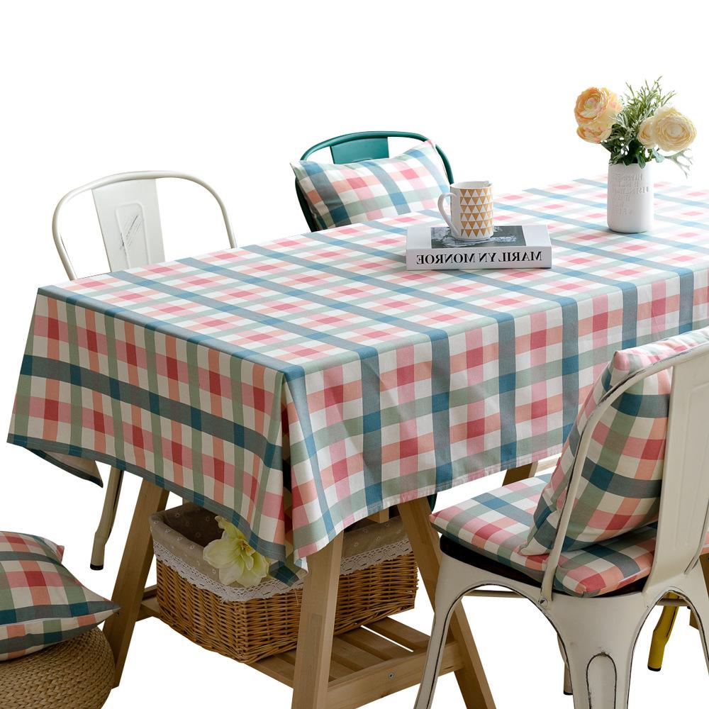 Ins Fresh Hot Sale Pure Cotton Dining Table Cloth Art Tablecloth Simple Plaid Coffee Table Cloth Manufacturer