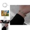 Elegant Titanium Steel Cat Eye Beaded Bracelet For Women Minimalist Design
