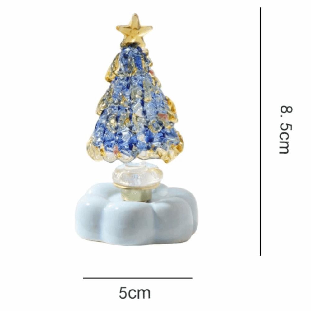 Miniature Christmas Tree Ornament Handcrafted Glass Sculpture  Living Room Decoration