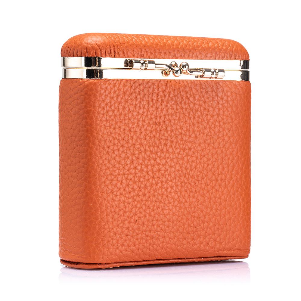 

Сумка для губной помады из натуральной кожи и женский кошелек для монет - Изысканное портативное хранилище и портсигар оранжевый