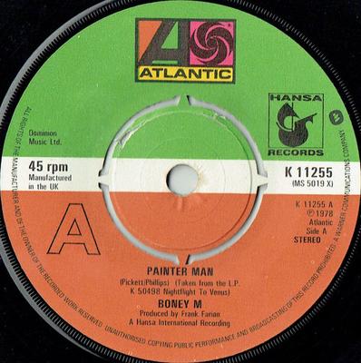 7inch Record BONEY M.  Painter Man K11255 Atlantic 1979 UK Dance  Electronica Used
