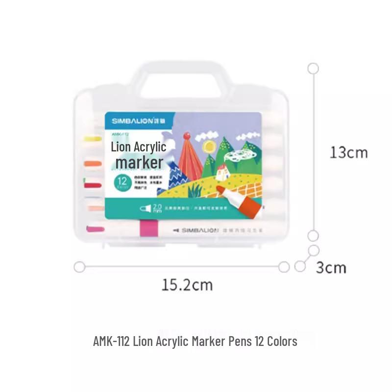 

Lion Acrylic & Watercolor Markers for Kids - 12, 24, 36, 48 Colors Art Set Multi-color