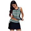 New European and American Two-Piece Zip-Up Vest Swimsuit with A-Line Split Skirt