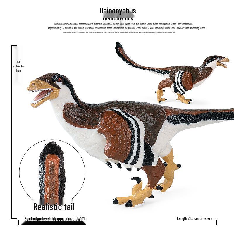 Realistic Jurassic Deinonychus Velociraptor Dinosaur Toy for Kids