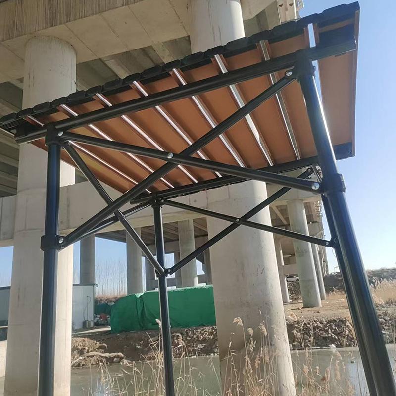 1.2m Walnut Round Folding Camping Table - Carbon Steel, Roll-Up, Portable BBQ Table