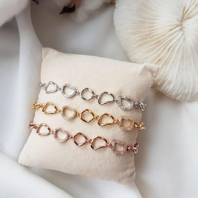 

Bday Circle Pink Women s Silver Bracelet Gift Gold Cubic Silver