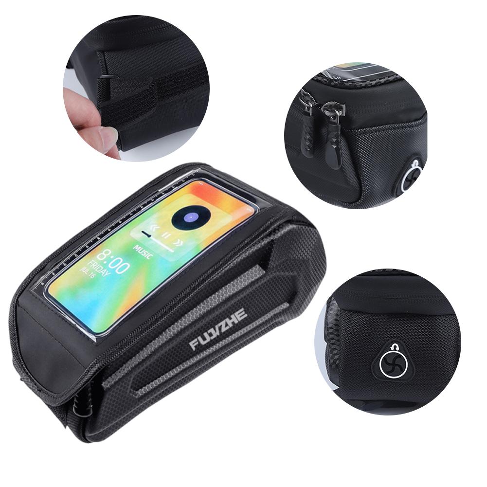 Bike Top Tube Bag Hard Shell Bike Front Frame Bag Touch Screen Phone Pouch Bike Phone Bag for Road Bikes Mountain Bikes China Mainland