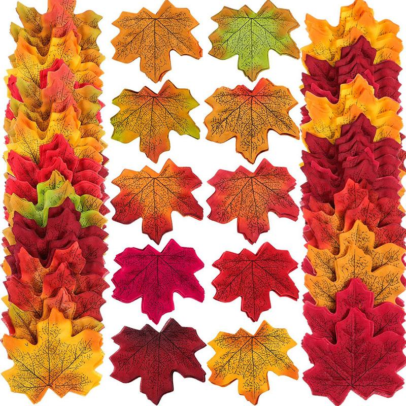 Simulated Maple Leaf Photography Props DIY Autumn Indoor Outdoor Wedding Halloween Thanksgiving Wall Mantel Party Decor TMZ