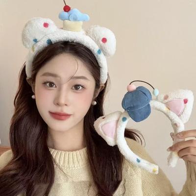 Cute Plush Cat Headband for Women - New Autumn/Winter Style, Perfect for Face Washing, Makeup, Face Masks, and Hair Accessories