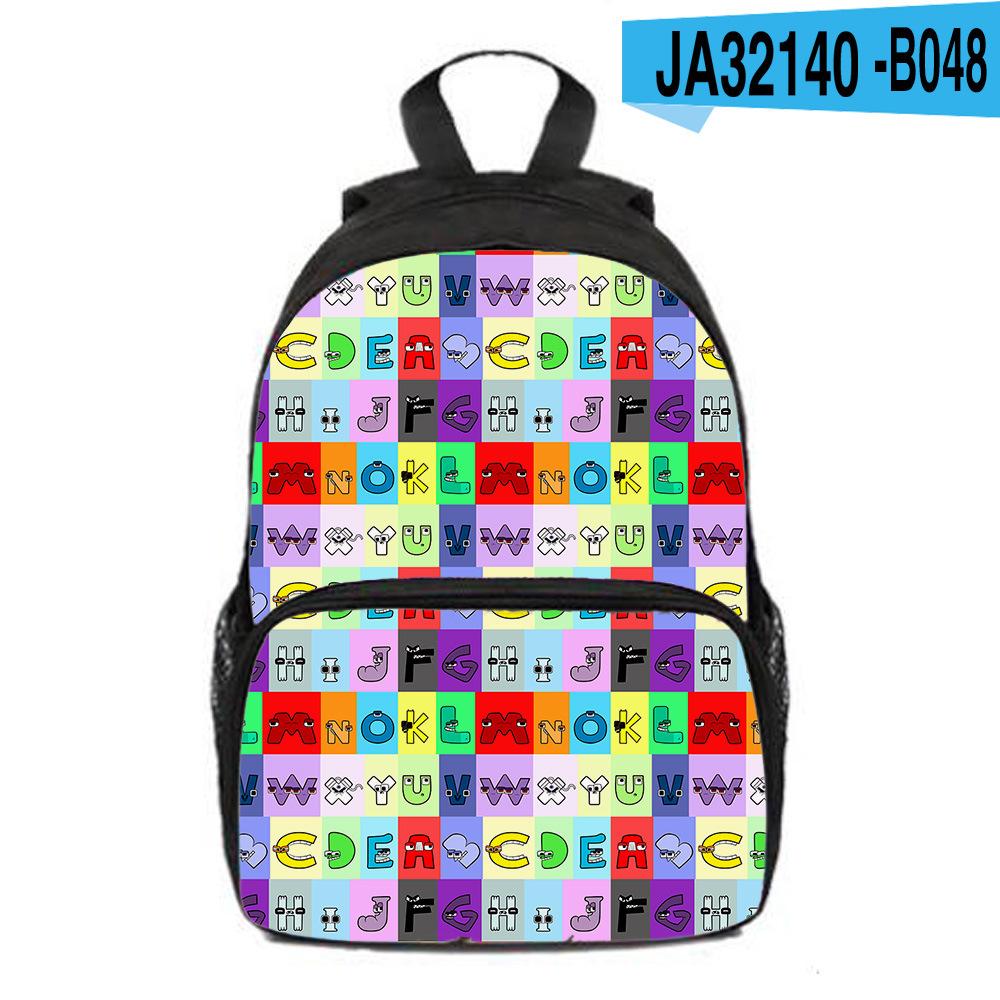 Alphabet Lore Alphabet Legends Backpack, Backpack, Sublimation Printed Outdoor Travel Backpack, Game Peripherals