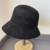 Woven Fisherman's Hat Female Summer Gentle Hollow Mesh Fashionable Elegant Basin Hat Showing Face Small Spring and Summer Hat