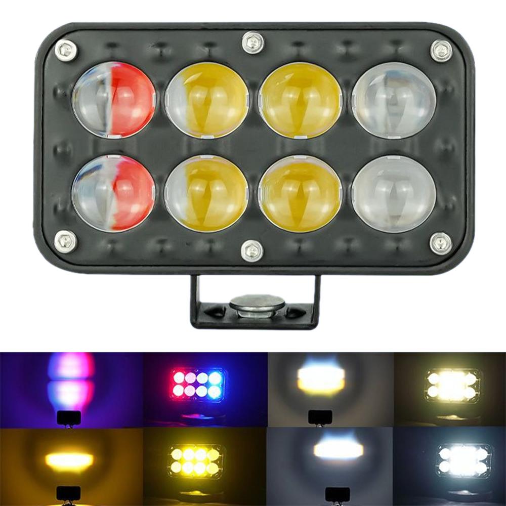 

JP-V68 Motorcycle Truck Off-Road Vehicle LED Spotlight Yellow+White Strobe Red+Blue Warning Headlight Type A
