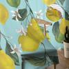 Yellow Lemon Green Leaf Fruit Tulle Sheer Window Curtains for Living Room Kitchen Children Bedroom Voile Hanging Curtain