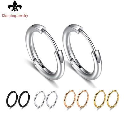 Yüksek Kaliteli Titanyum Çelik Yuvarlak Küpe Tokaları - Solmayan Japon ve Kore Tarzı