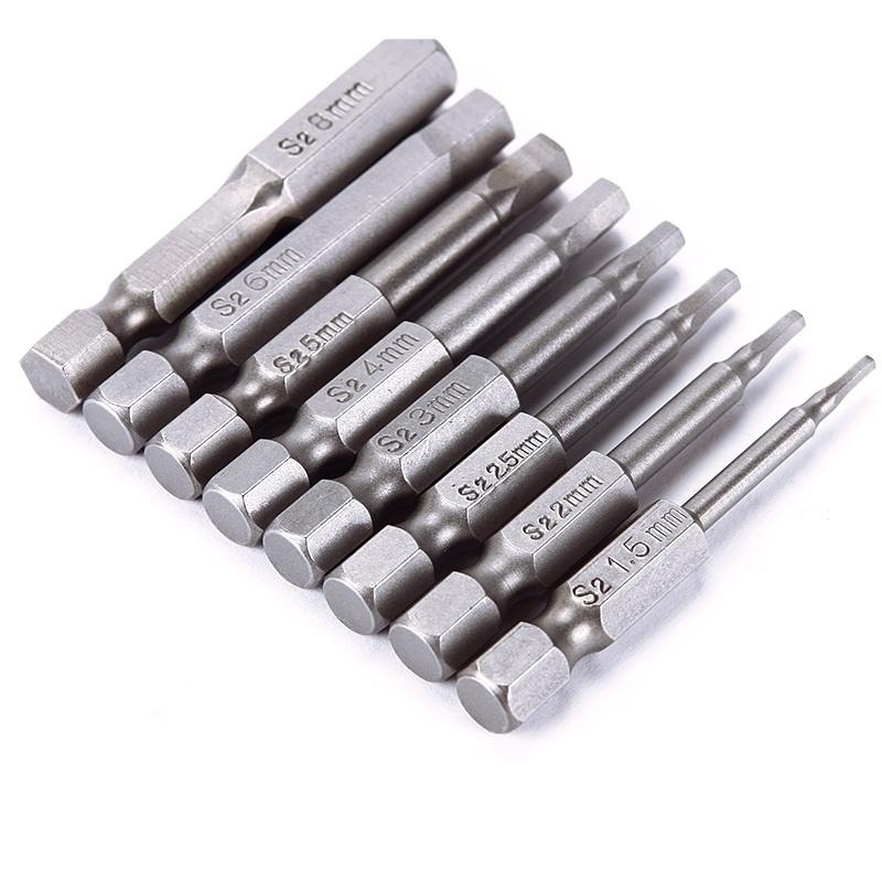 8pc Head Hex Long Allen Bit Set Quick Connect Shank Impact Driver Magnetic Drill