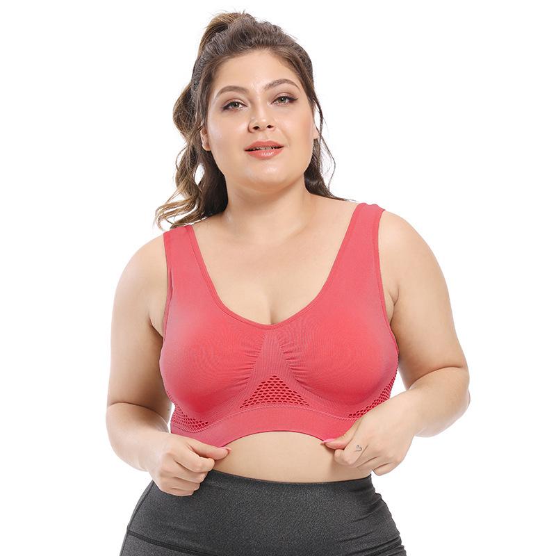 

Plus Size Breathable Sports Mesh Wireless Bra Fitness Yoga Sleep Vest M