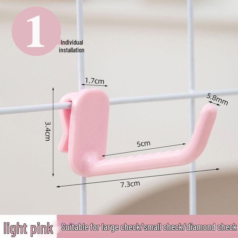 Nail-Free Grid Panel Hook for Wire Mesh Shelves - No-Drill Wall Storage Hooks for Kindergarten Display