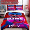 Set copripiumino 3 pezzi (1*Copripiumino + 2*Federe, Senza Nucleo), Set Biancheria da Letto con Nome Personalizzato e Fantasia Huggy Wuggy, Regalo Decorazione Camera da Letto