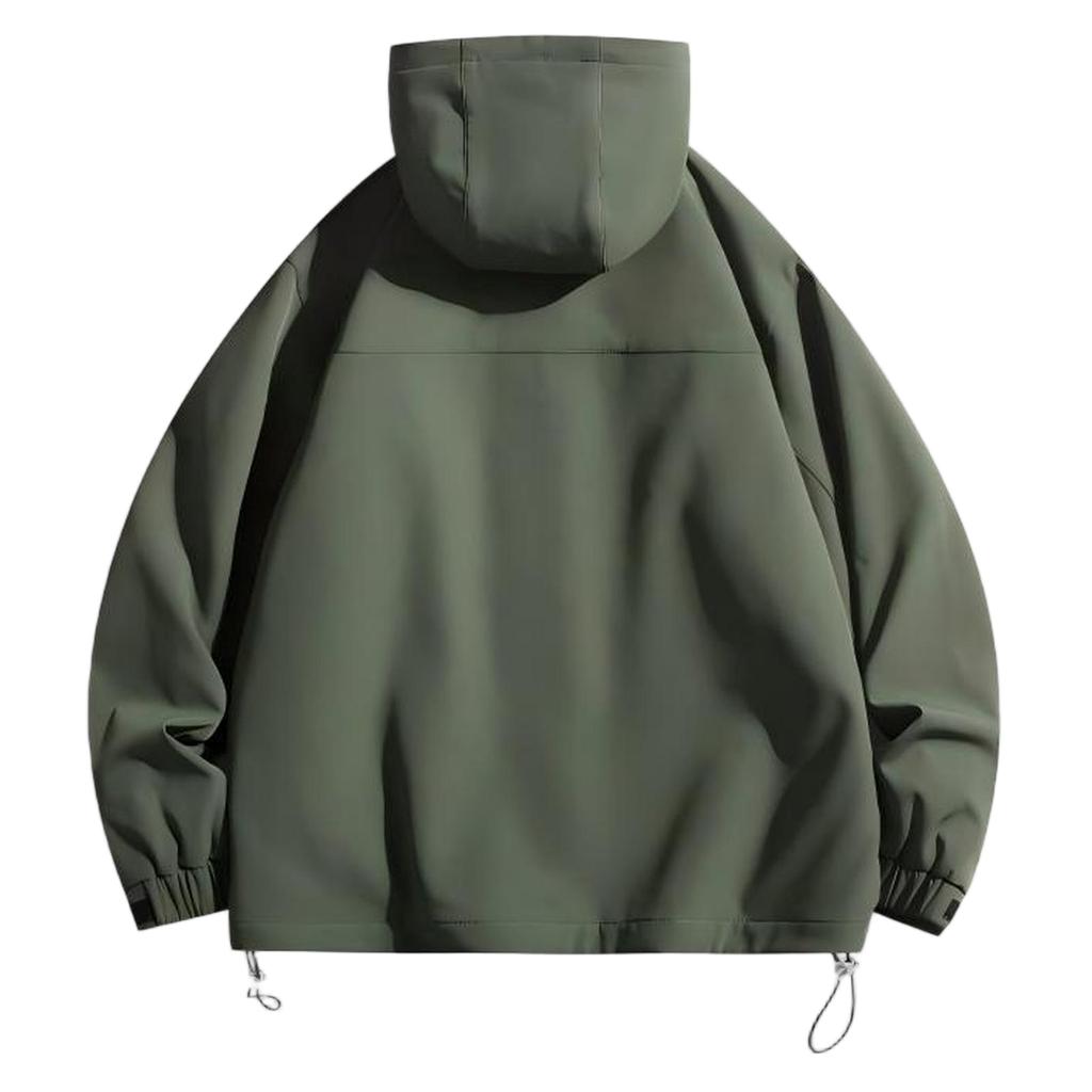 Men's Windproof And Scrawnproof Outdoor Overalls Loose Casual Hooded Jackets Are Fashionable