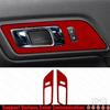 For Ford Mustang 2015- Red Suede Car Inner Door Handle Bowl Frame Trim 2PCS