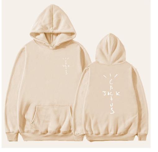 Cactus Jack Swag Alphabet Print Hooded Sweater Women's Hooded Sweatshirt Casual Pullover