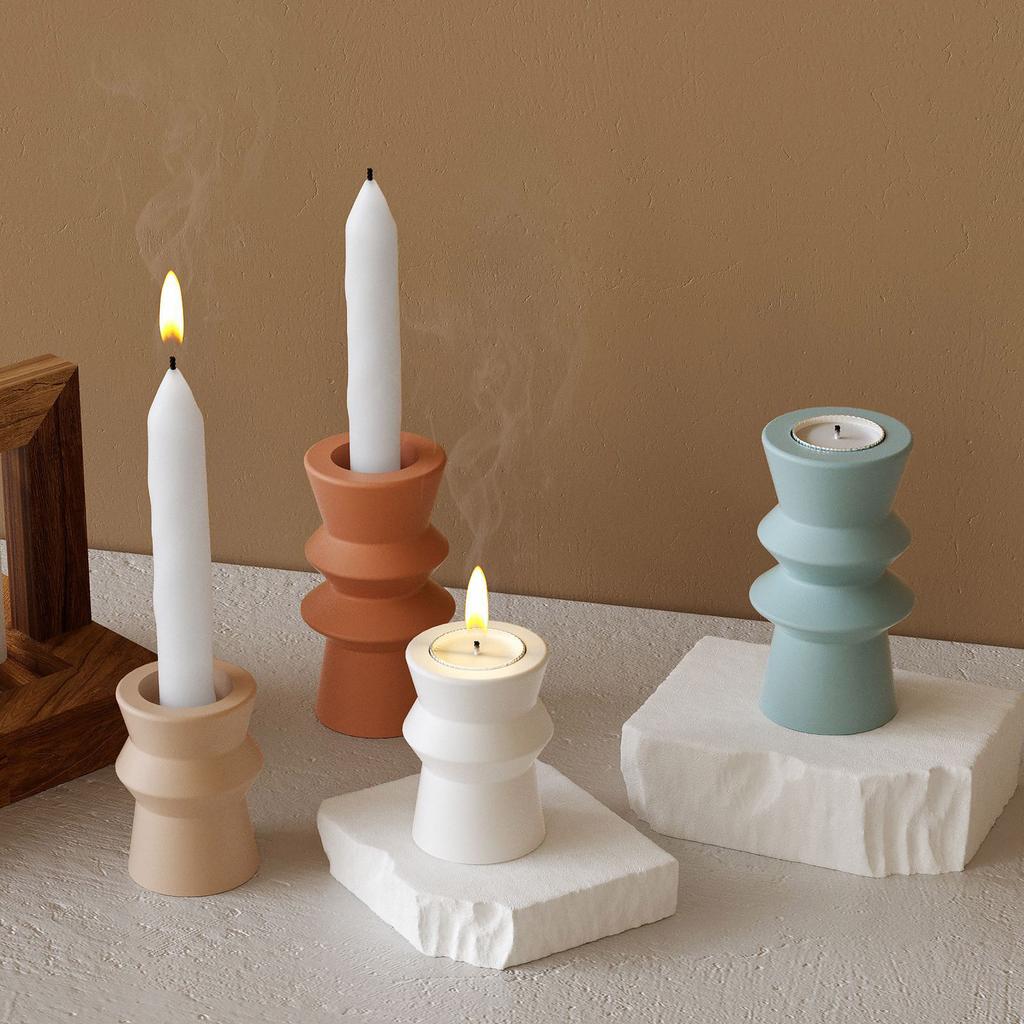 Unikátní formy na svícny, řemeslné formy, kulaté formy na základnu svíčky, silikonová textura pro výrobu svícnů