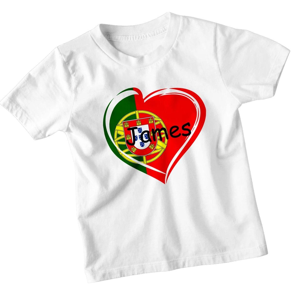 

Personalised Football Portugal Flag Childrens Kids T-Shirt Boys Girls Gift 130