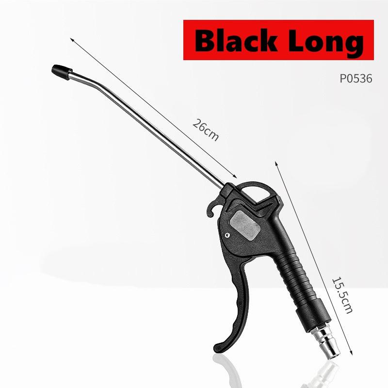 Pistolet do przedmuchiwania powietrzem, Pistolet do przedmuchiwania powietrzem o wysokim przepływie do kompresora z wygiętą pod kątem dyszą, Trzy kolory do wyboru, Długi typ