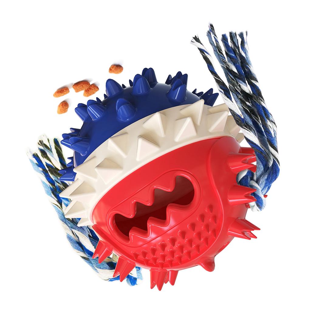 Jucărie Scârțâitoare pentru Câini, Distribuitor de Recompense, Minge Săritoare cu Sunet, Jucărie de Mestecat TPR, Instrument de Joc Interactiv pentru Animale de Companie pentru