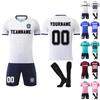 Short Sleeve Soccer Uniform Set for Men Breathable Team Sports Jersey with Shorts and Socks Athletic Training Outfit