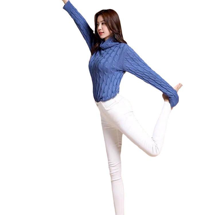 Jeans Blancos Ajustados de Tiro Alto para Mujer, Colección Primavera 2021, Pantalones de Lápiz Elásticos