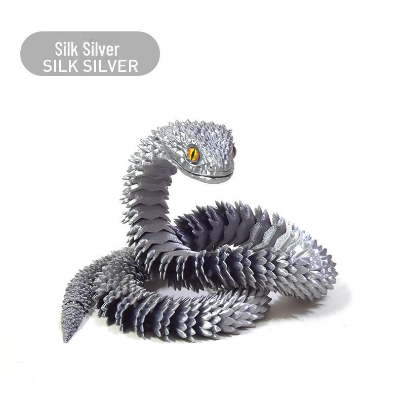 3D-gedrucktes bewegliches Viper-Schlangenspielzeug – handgefertigtes Desktop-Ornament-Kunsthandwerk