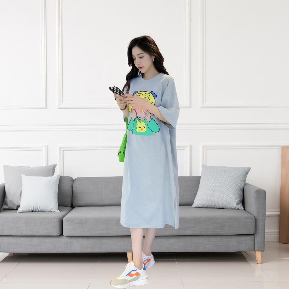 Women's T-shirt Dress Summer Mid-length Over The Knee Dress