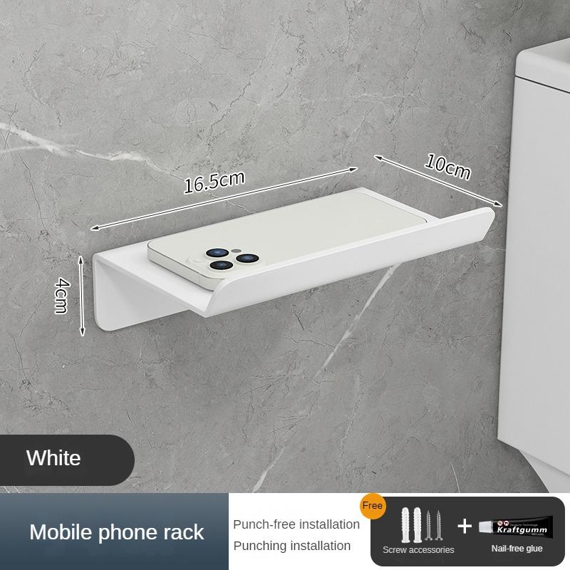 

Toilet Paper Holder Wall Mount Carbon Steel Bathroom Kitchen Storage Rack with Mobile Phone Shelf Organizing Accessories CN