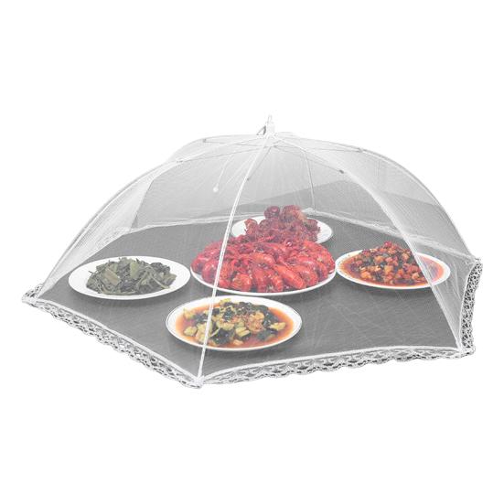 Foldable Food Cover Umbrella-Style Mesh Net with Stainless Steel Frame Fly