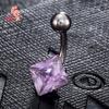 Rhombus Belly Button Ring - Fashionable Navel Jewelry with Unique Personality Design