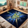Leeds United Custom Crystal Velvet Rug, Personalized Name Text Print, Football Logo Soft Non‑Slip Floor Mat Home Decor Gift