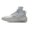 Li Ning CF Gold Age 2000 Tecido de Couro Couro Sintético Absorção de Choque Antiderrapante Rebound Cano Médio Sapatos Esportivos Casuais Femininos Tênis Branco AGCQ194-1