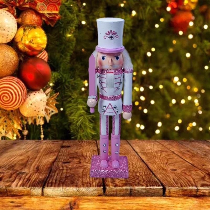 Stylish Nutcrackers Soldier Ornament Pink Series Nutcrackers Soldier Figurine Ornament for Individualized Room Decors