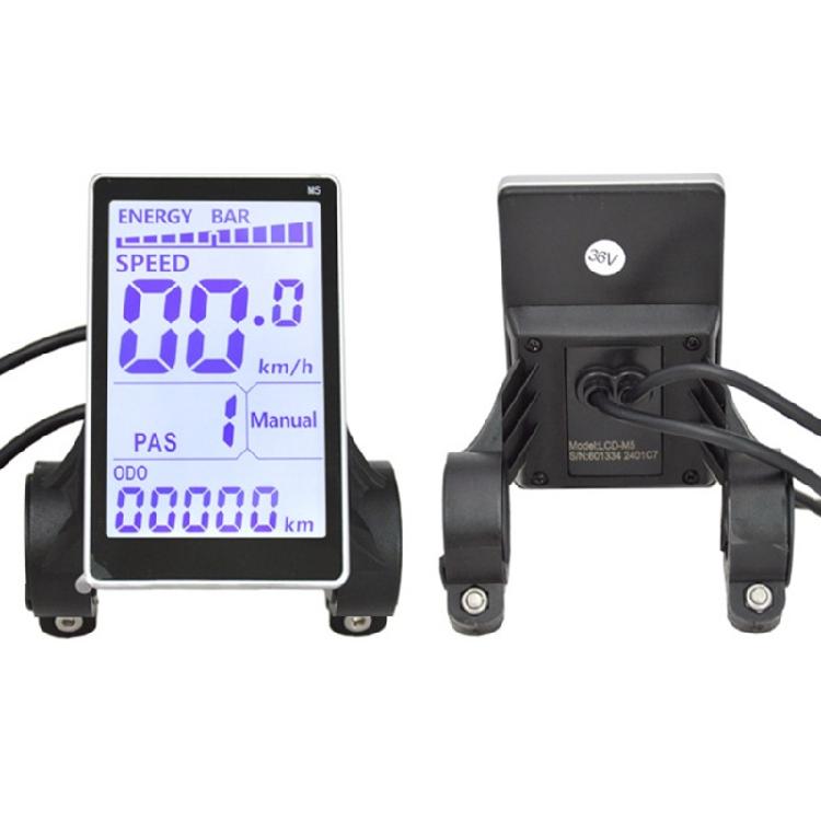 Electric Bicycles LCD Display Meter, 24V 36V 48V Watertight Cycling Control Panel with Plug Cycling Computer LCD Display