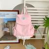 Schoolbag Korean version cute student schoolbag casual ins polka dot solid color backpack bag women's large capacity lightweight versatile backpack