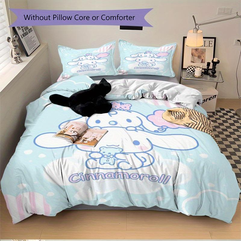 3pcs Sanrio Cinnamoroll True Friends Print Cover Set Ultra Soft, Breathable, and Comfortable Bedding with Stylish Design for Bedroom and Guest Ro