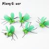 Small Bee Artificial Insects Cat Teasing Stick Change Head Toy Pet Feather Wings Toys
