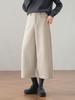Women's 2025 Winter High-Waisted Wool Blend Wide-Leg Pants: Petite & Plus, Thickened, Slimming, Casual Cropped Commuter Style.