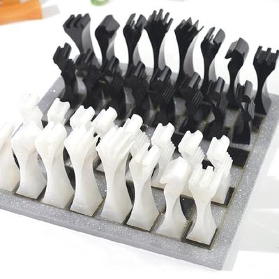 Chess Pieces Epoxy Casting Mold International Checkers Silicone Mould for DIY