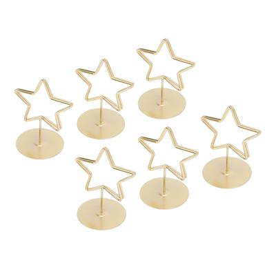 6 Stück TischNummern Halter Sternförmig Metall Platzkarten Ständer Memo Bild Clip für Hochzeit Party Restaurant