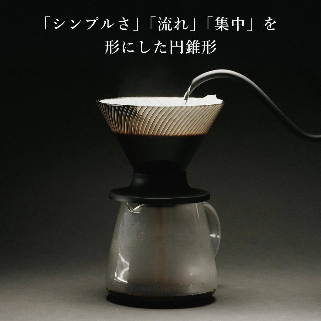 HARIO V60 Dripper NEO, 1-4 kopjes capaciteit, Tritan hars, spiraalvormige ribbels, zwart, Gemaakt in Japan, VDN-02-B