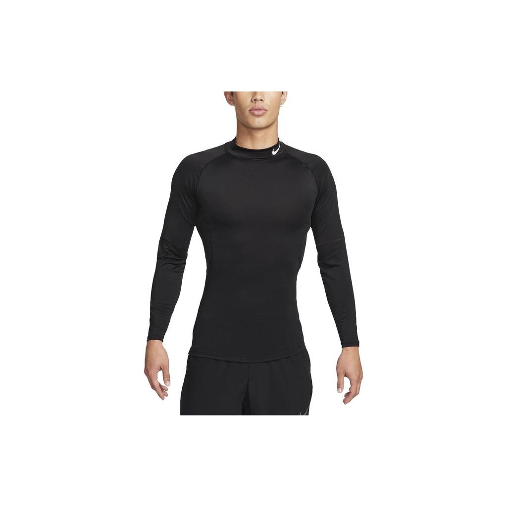 Nike Slim Fit Mock Neck Long Sleeve Fitness T-Shirt Men Tops Black FB7909-010